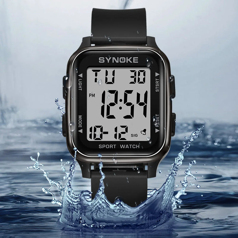 SYNOKE Outdoor Military Digital Watch New For Men Fashion Retro Men Watch Sports Waterproof Men Watch Multifunctional Luminous